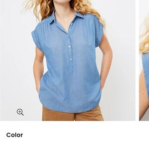 Loft Chambray dolman henley